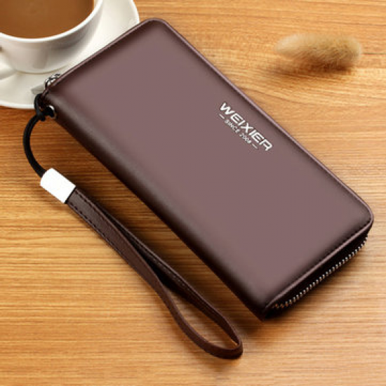 Men Business Casual Zipper Long Wallet Phone Bag Clutch Bag for Clutch Bags