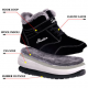 Men Hook Loop  Wool Fleece Fur Lining Hook Loop Ankle Boots for Boots