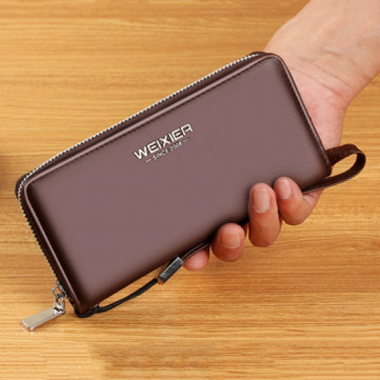 Men Business Casual Zipper Long Wallet Phone Bag Clutch Bag for Clutch Bags