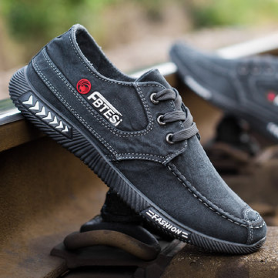 Men Old Peking Style Canvas Non Slip Casual Shoes for Flats