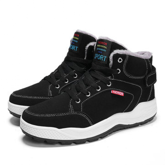 Men Suede Warm Plush Lining Lace Up Casual Ankle Boots for Boots