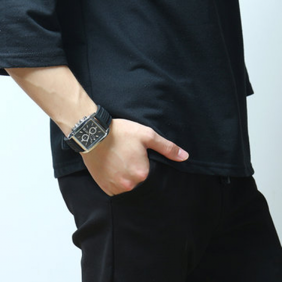 BOSCK Men's Watch Casual Plastic Stainless Steel Date Watch Square Watches for Men Watches