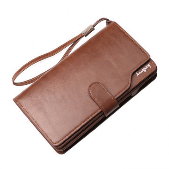 Vintage Large Capacity Business Multi-slots Trifold Long Wallet Clutch Bag For Men for Clutch Bags