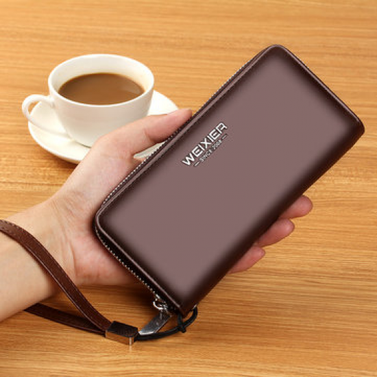 Men Business Casual Zipper Long Wallet Phone Bag Clutch Bag for Clutch Bags